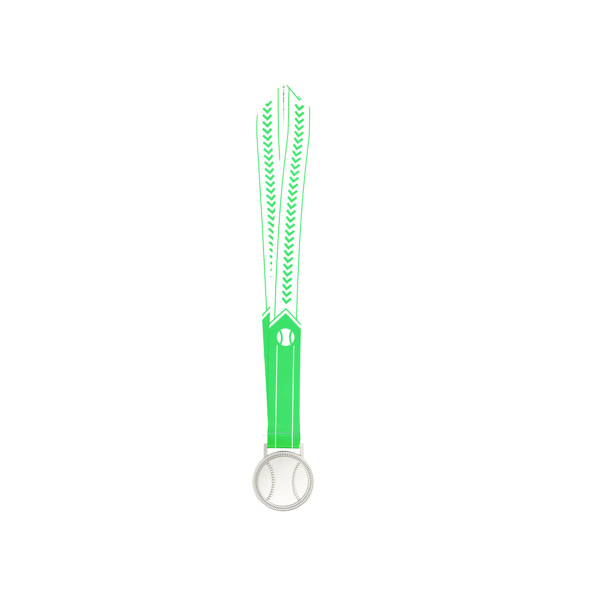 MED27 3'' Silver/Green&White Baseball Medal