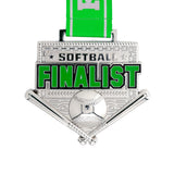 MED26 4'' Softball Silver&Green Finalist Medal
