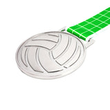 MED27 3'' Silver/Green&White Volleyball Medal