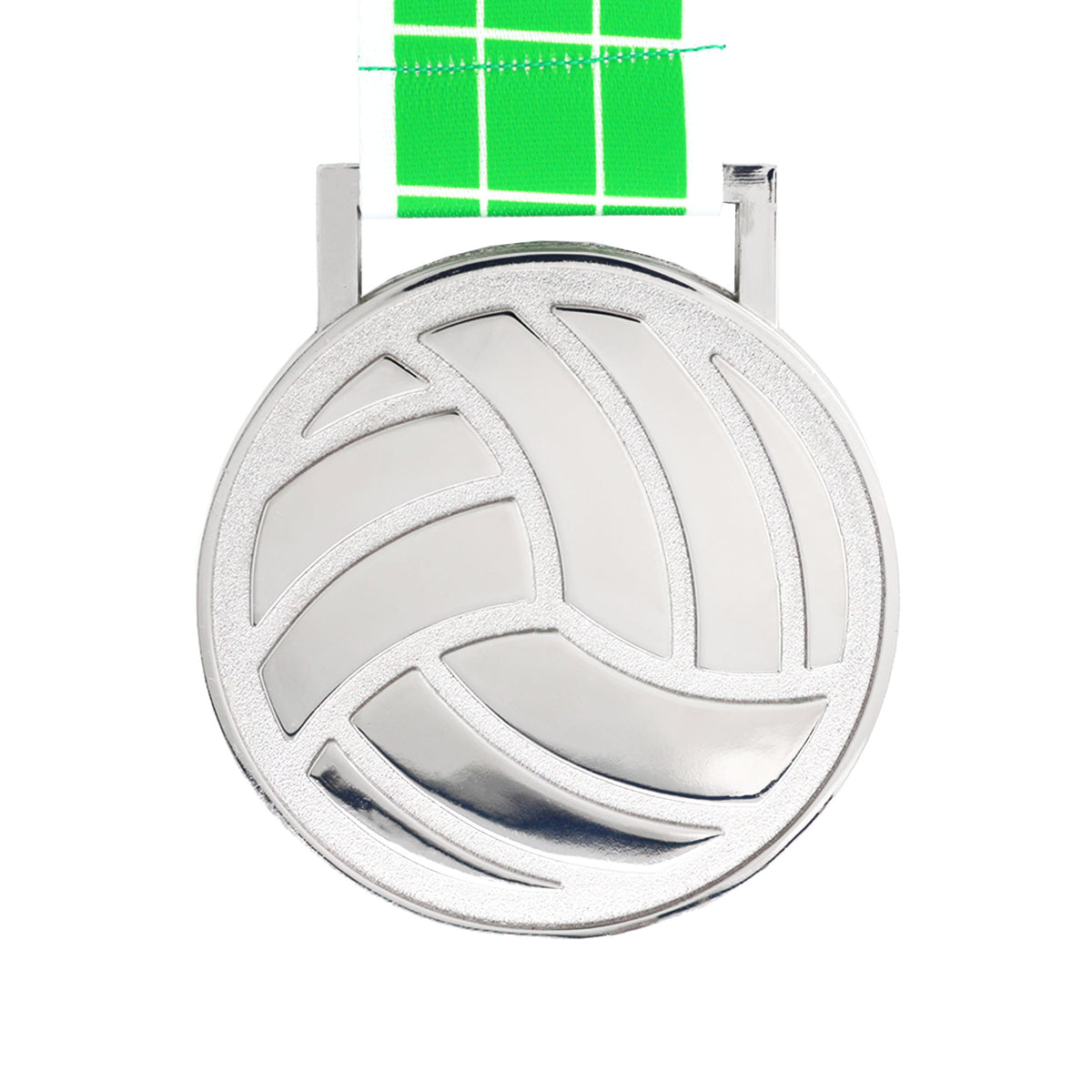 MED27 3'' Silver/Green&White Volleyball Medal