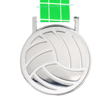 MED27 3'' Silver/Green&White Volleyball Medal