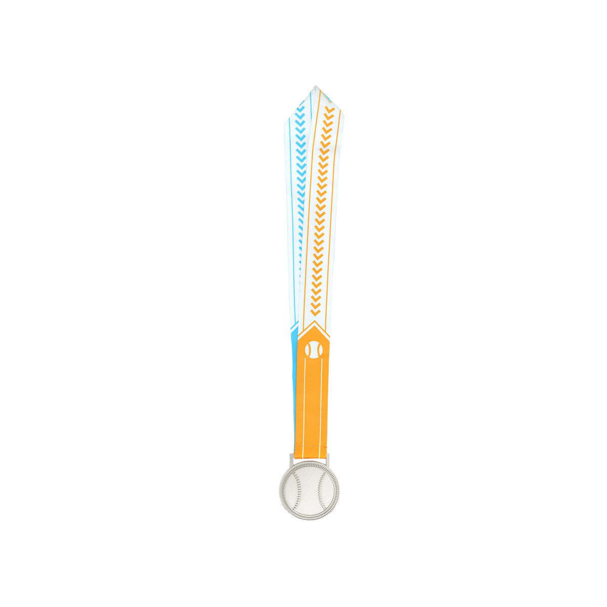 MED27 3'' Silver/Tropic&White Baseball Medal