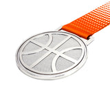 MED27 3'' Silver/Orange&White Basketball Medal