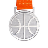 MED27 3'' Silver/Orange&White Basketball Medal