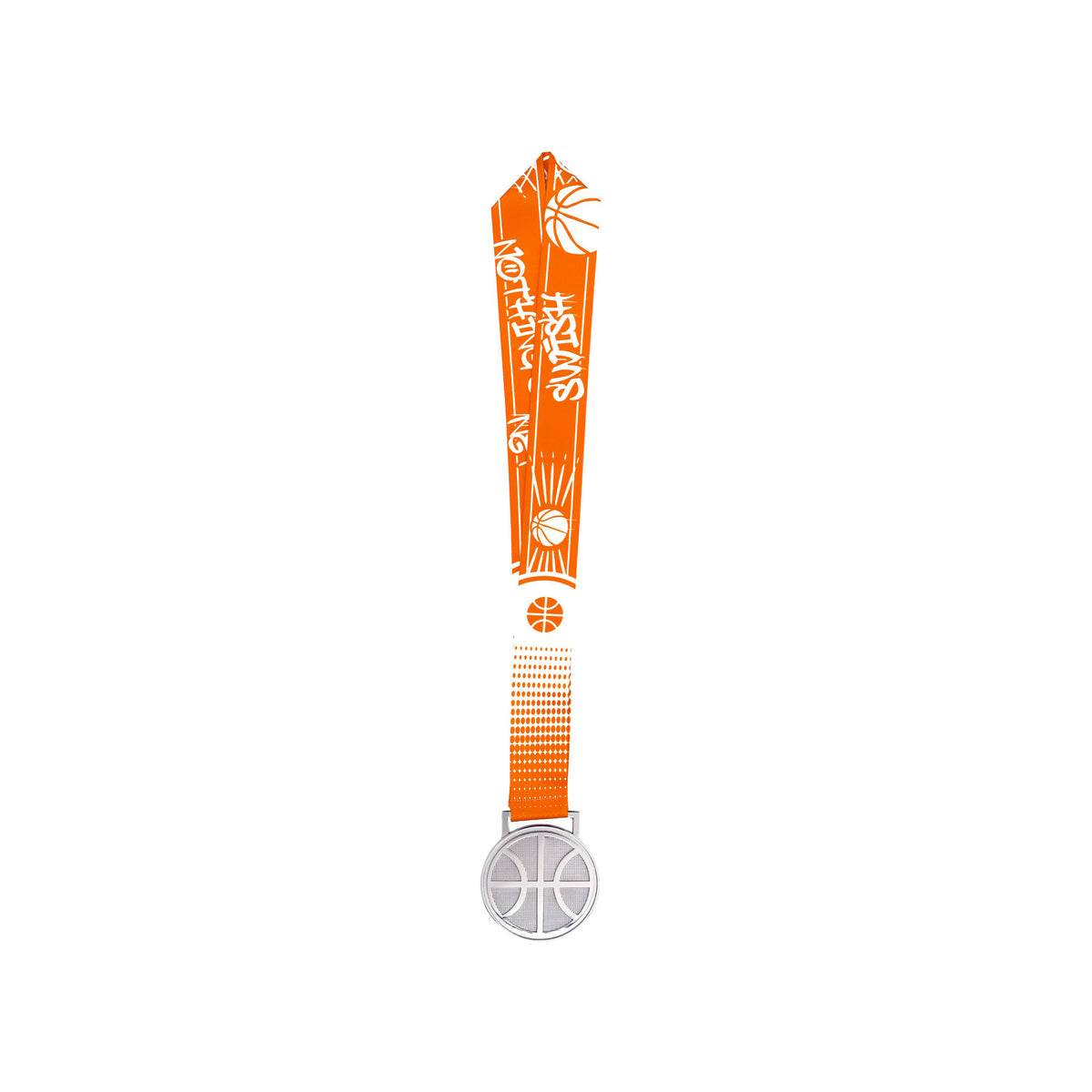 MED27 3'' Silver/Orange&White Basketball Medal