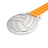 MED27 3'' Silver/Orange&White Volleyball Medal