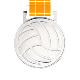 MED27 3'' Silver/Orange&White Volleyball Medal