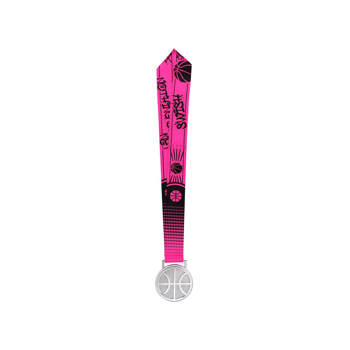 MED27 3'' Silver/Pink&Black Basketball Medal