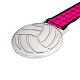 MED27 3'' Silver/Pink&Black Volleyball Medal
