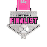 MED26 4'' Softball Silver&Pink Finalist Medal