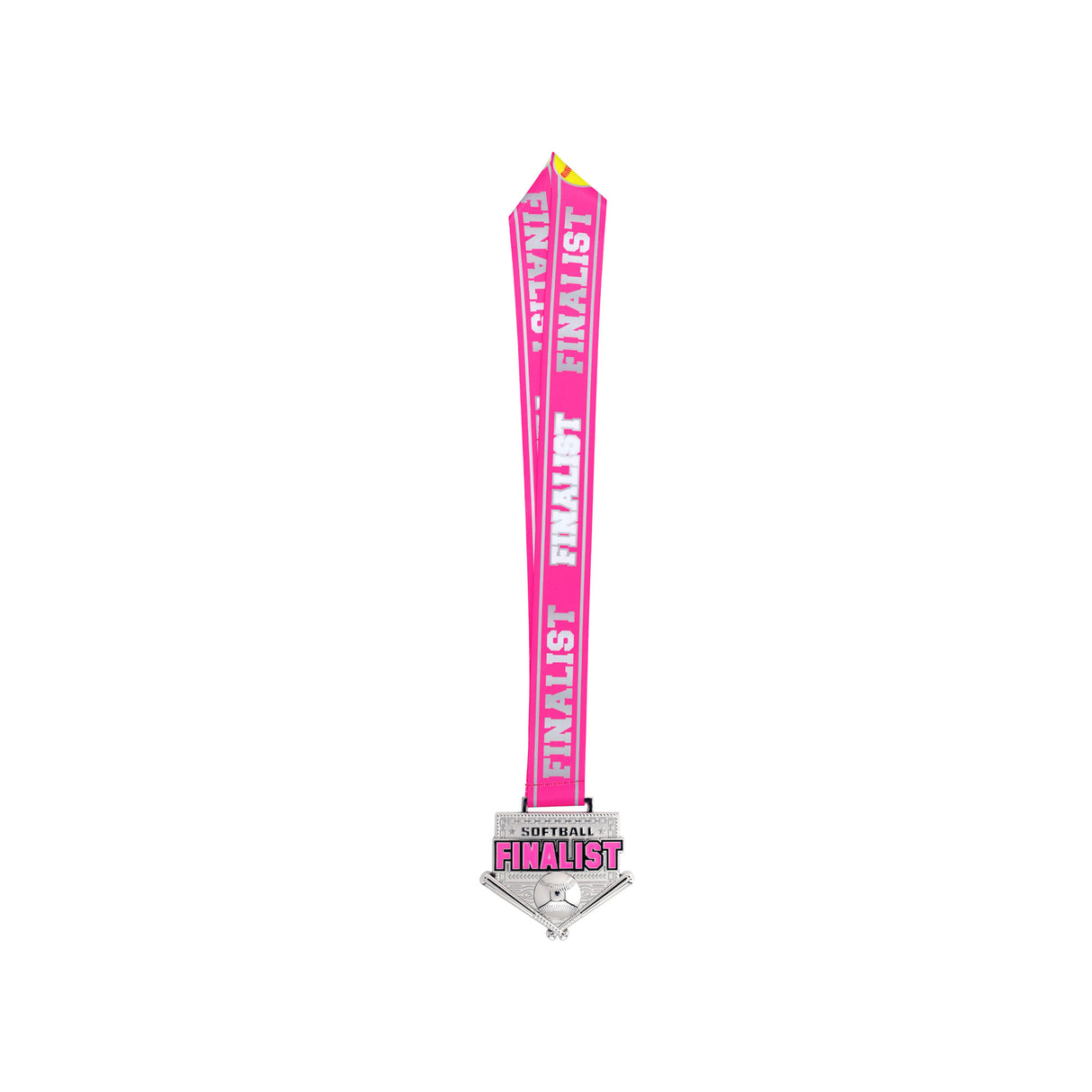 MED26 4'' Softball Silver&Pink Finalist Medal