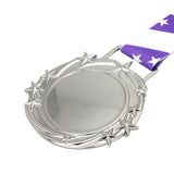 Med26 3.25" Blank Star Medal Silver&Purple