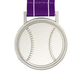 MED27 3'' Silver/Purple&White Baseball Medal