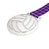 MED27 3'' Silver/Purple&White Volleyball Medal