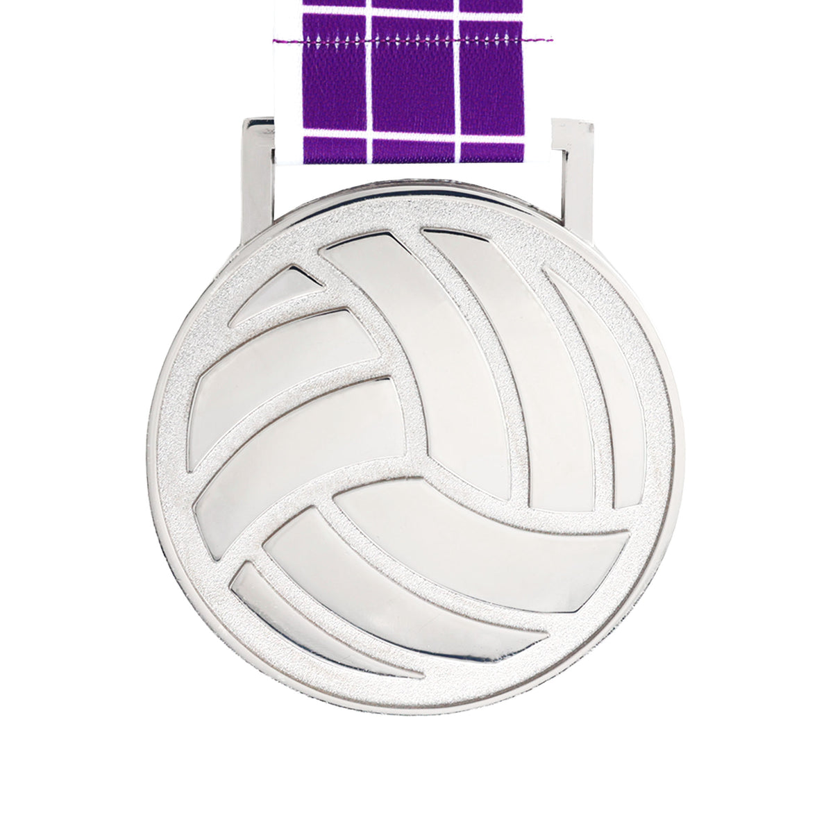 MED27 3'' Silver/Purple&White Volleyball Medal