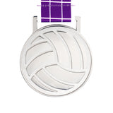 MED27 3'' Silver/Purple&White Volleyball Medal