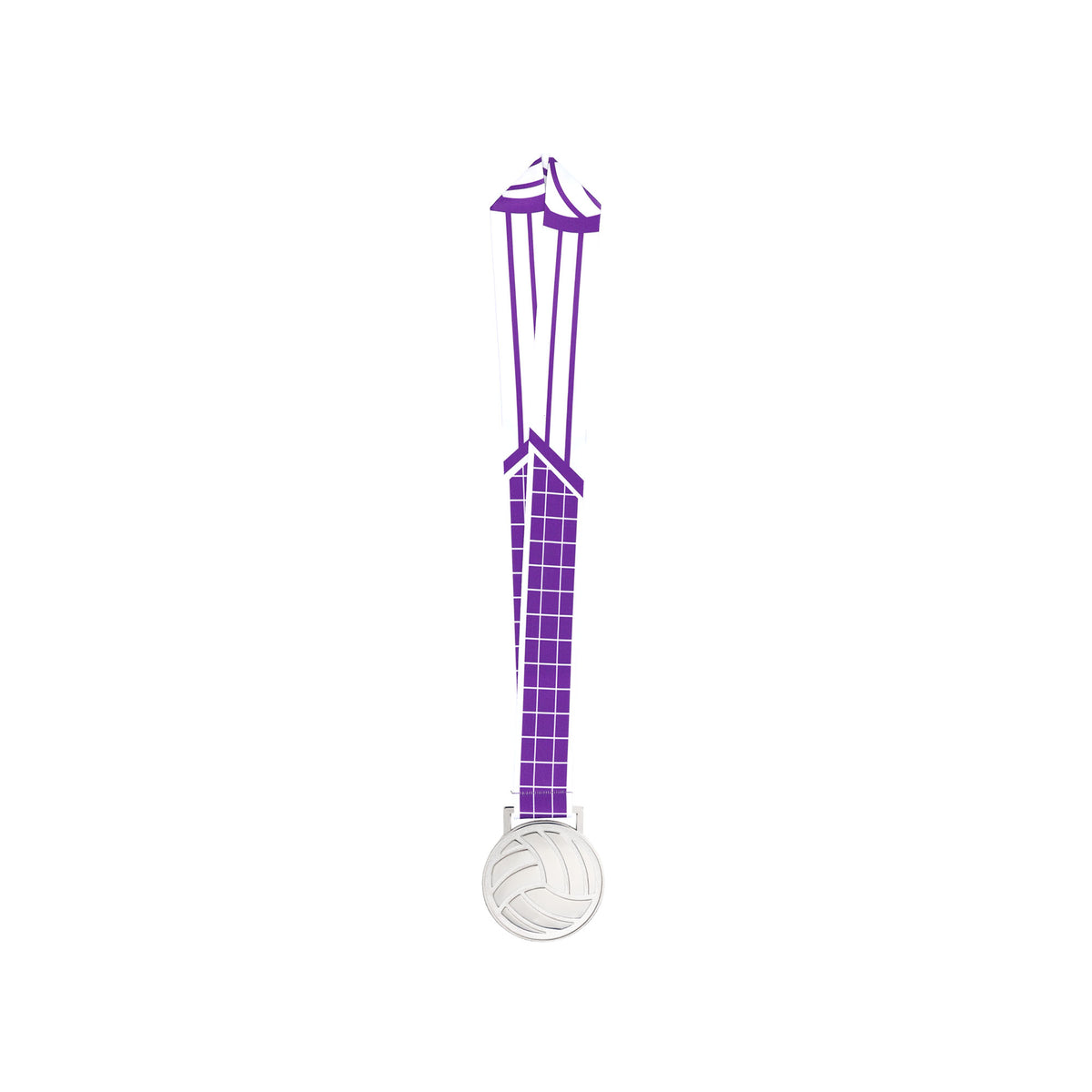 MED27 3'' Silver/Purple&White Volleyball Medal