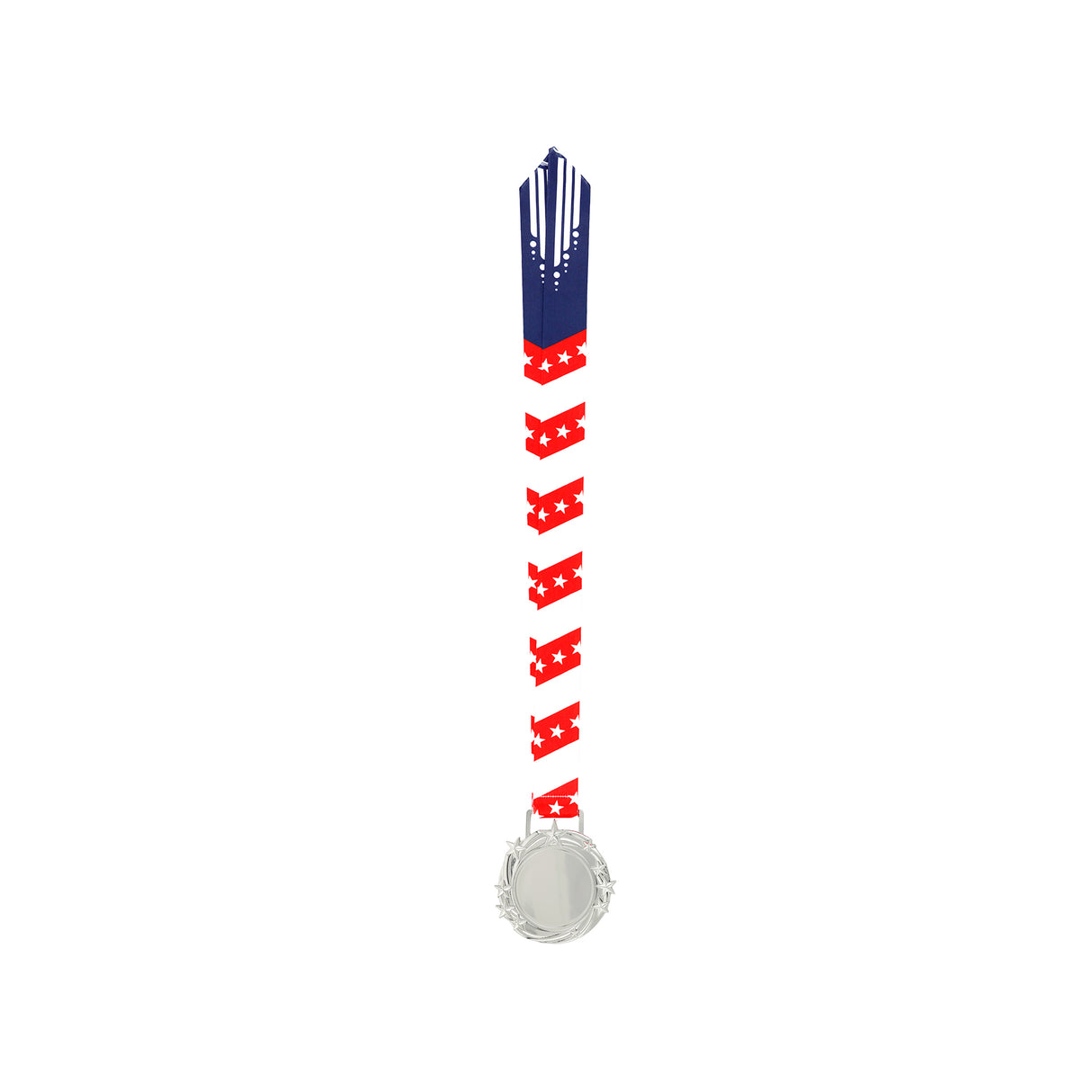 Med26 3.25" Blank Star Medal Silver&Red/White/Blue