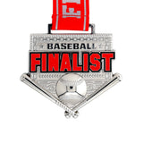 MED26 4'' Baseball Silver&Red Finalist Medal