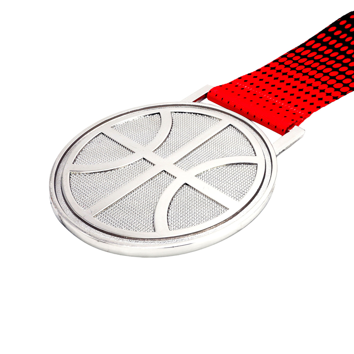 MED27 3'' Silver/Red&Black Basketball Medal