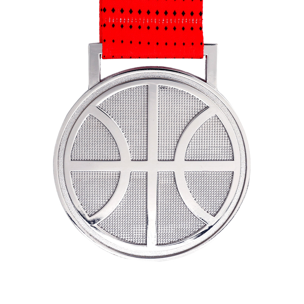 MED27 3'' Silver/Red&Black Basketball Medal