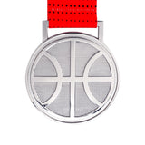 MED27 3'' Silver/Red&Black Basketball Medal