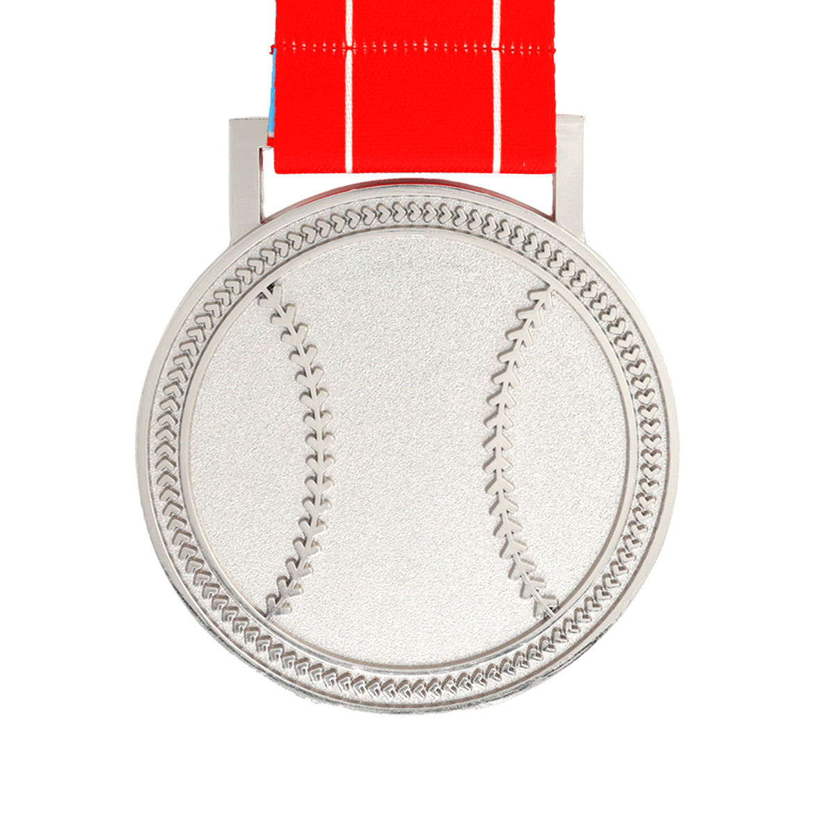MED27 3'' Silver/Carolina&Red Baseball Medal