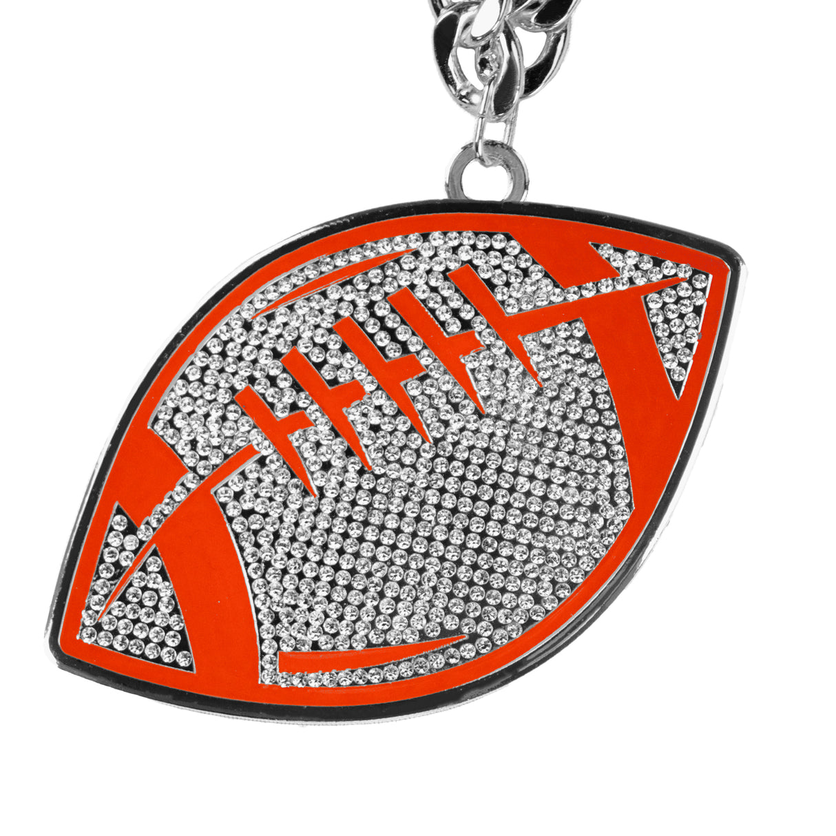 Football Stone Chain Red/Silver
