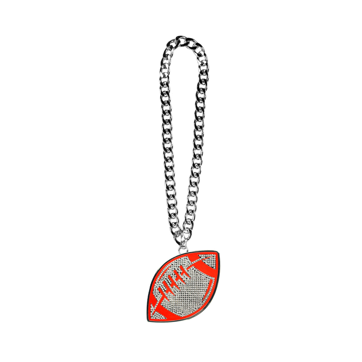 Football Stone Chain Red/Silver