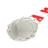Med26 3.25" Blank Star Medal Silver&Red