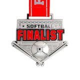 MED26 4'' Softball Silver&Red Finalist Medal
