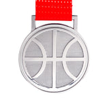 MED27 3'' Silver/Red&White Basketball Medal