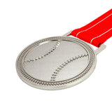 MED27 3'' Silver/Red&White Baseball Medal