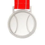 MED27 3'' Silver/Red&White Baseball Medal