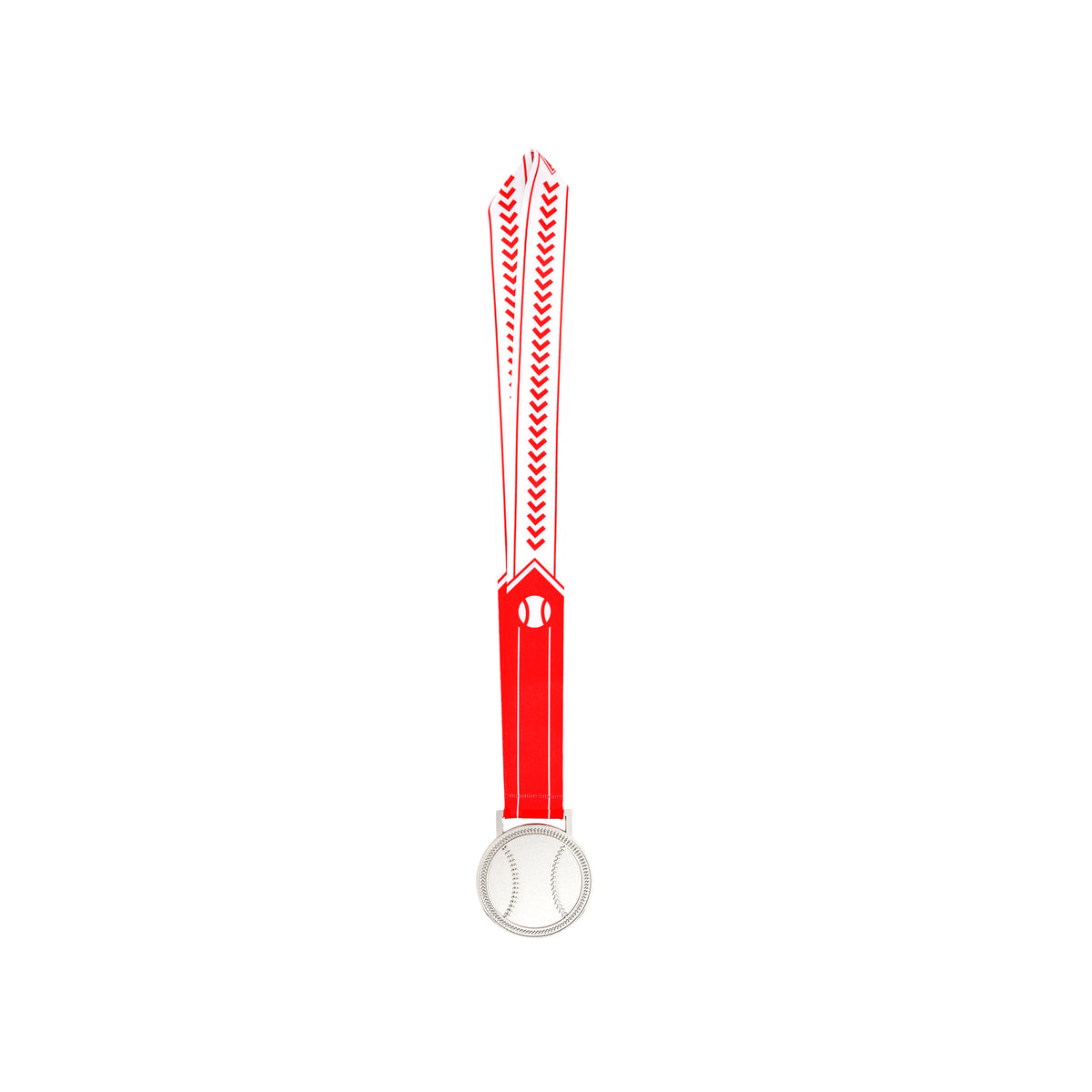 MED27 3'' Silver/Red&White Baseball Medal