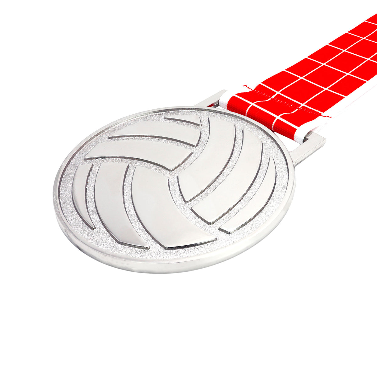 MED27 3'' Silver/Red&White Volleyball Medal