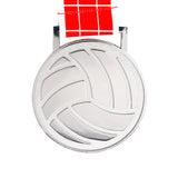 MED27 3'' Silver/Red&White Volleyball Medal