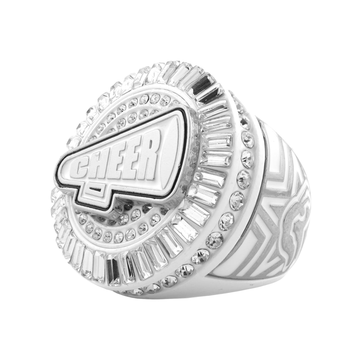 Cheer26 White&Silver 2 All Stones Ring