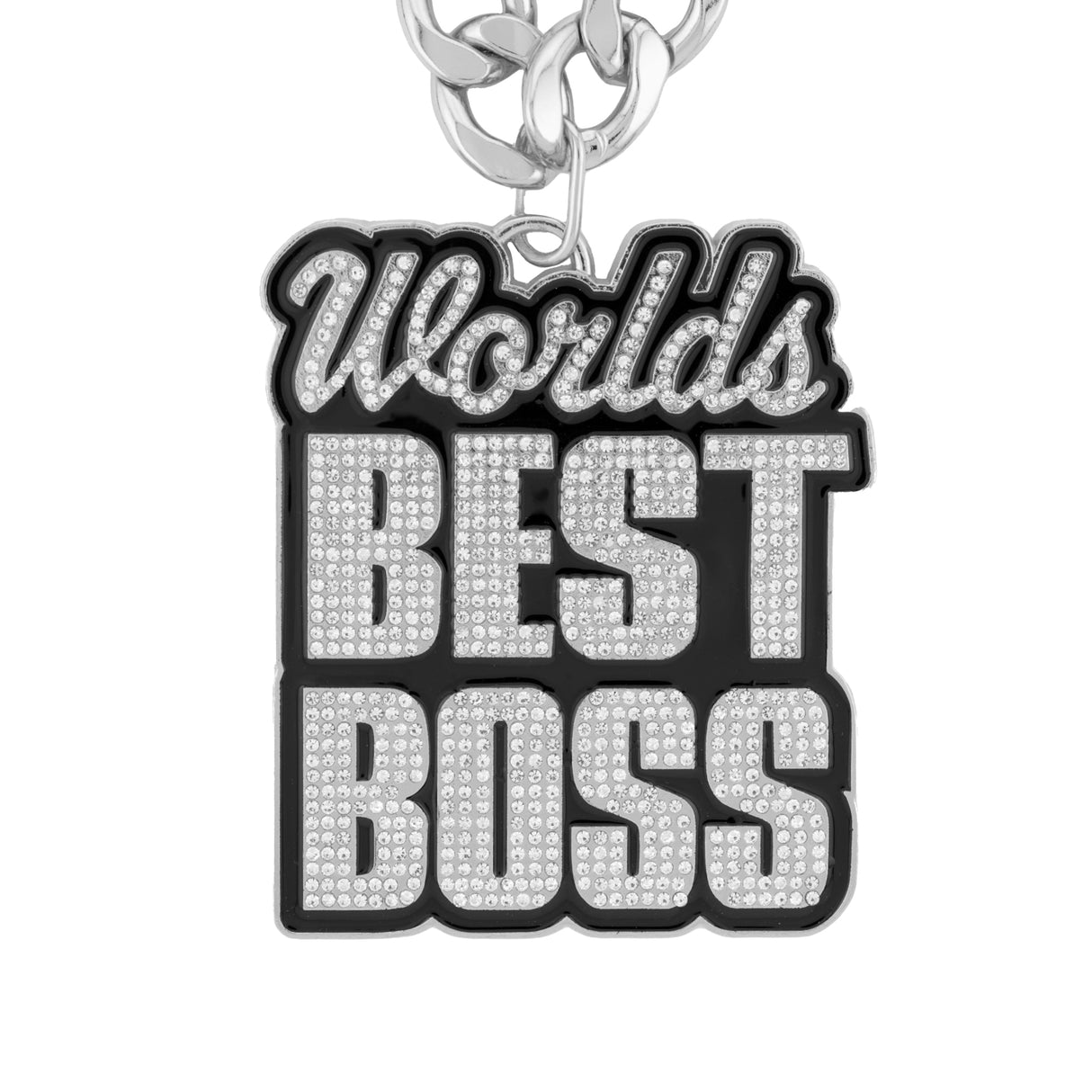 World's Best Boss Silver Stone Chain