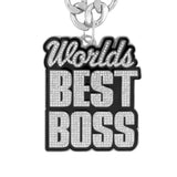 World's Best Boss Silver Stone Chain