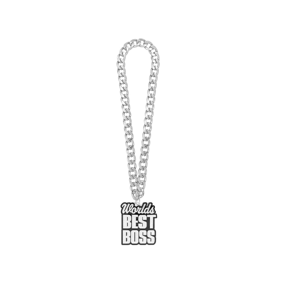 World's Best Boss Silver Stone Chain