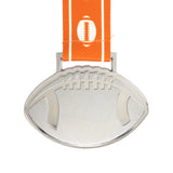 MED27 4'' Silver/Texas&White Football Medal
