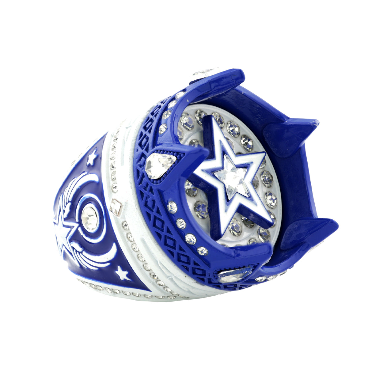 Crown26 White&Blue Ring