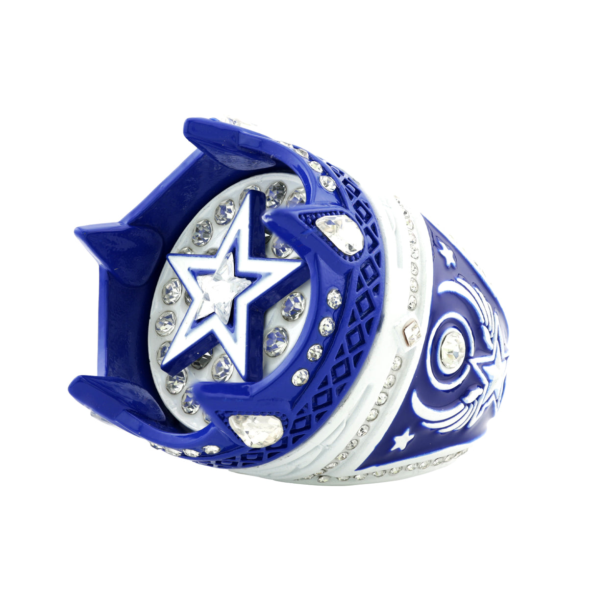 Crown26 White&Blue Ring
