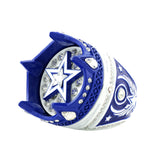Crown26 White&Blue Ring