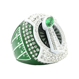 Football25 Green&White All Stones Ring
