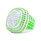 GEN25A Green&White All Stones Ring
