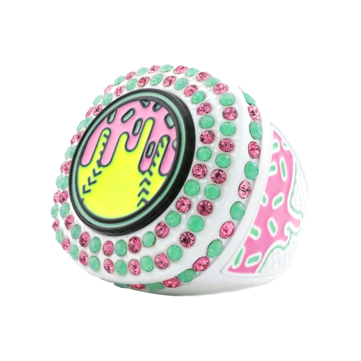 GEN27 Drip Softball White Watermelon All Stones Ring