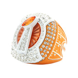 Football25 Orange&White All Stones Ring