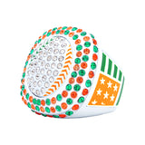 GEN25A Orange&Green All Stones Ring